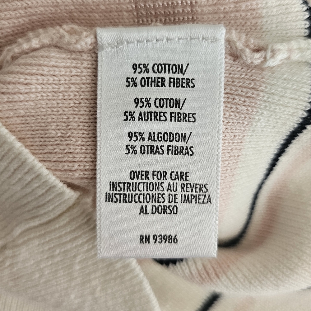 Petite Sophisticate Striped Sweater Set  | EUC | XSP | Pink Cream Navy - Picture 15 of 16